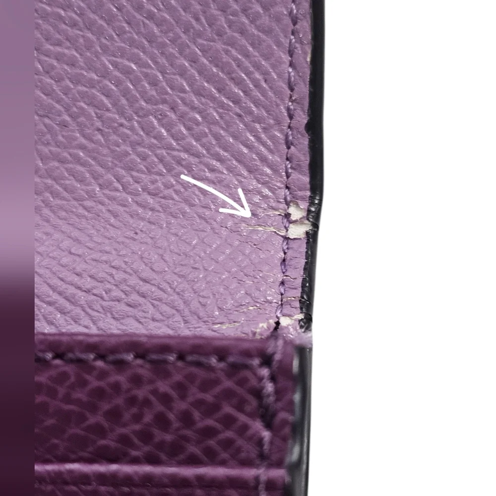 COACH Python Embossed Leather Continental Long Wallet Plum Purple Exotic Flap - Picture 10 of 14